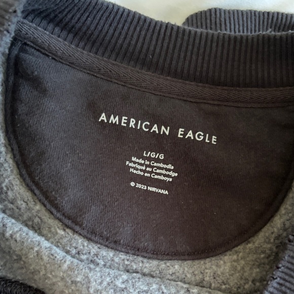 American Eagle Dark Gray Sweatshirt - Picture 2 of 3